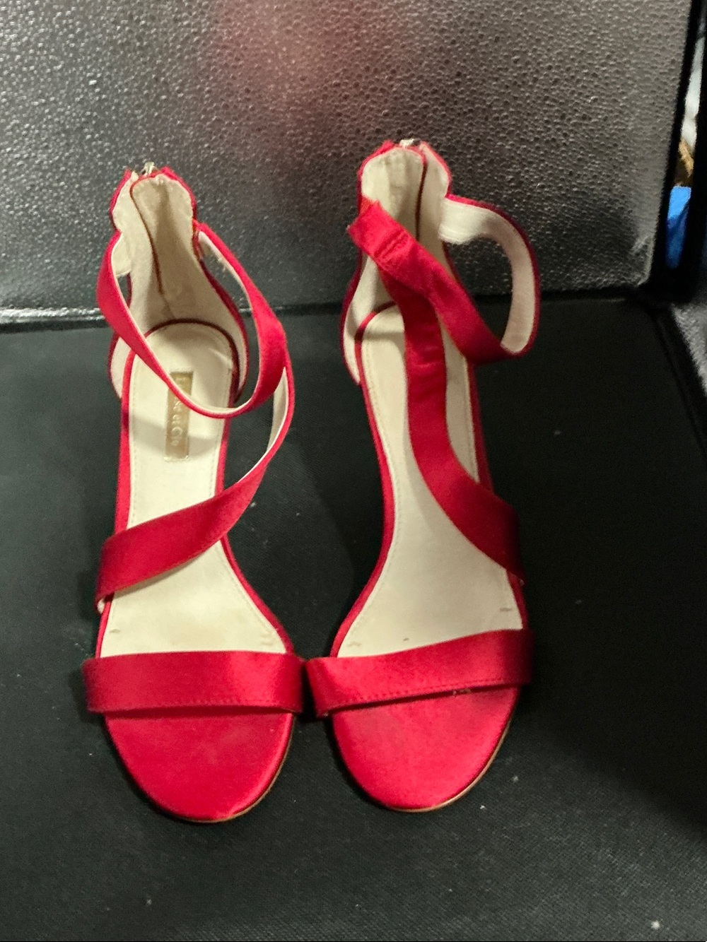 Louise et Cie Red Satin Strappy Ankle-Sandal